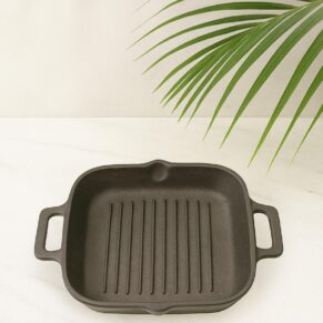 Kitchenbay Premium Seasoned Cast Iron Mini Grill Pan — Durable, Versatile & Ready to Cook
