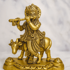LORD KRISHNA WITH COW IDOL