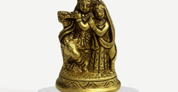 Radha Krishna with Cow Idol