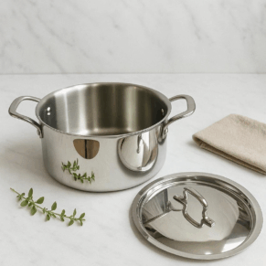 PLATINUM TRIPLY STAINLESS STEEL CASSEROLE/BRIYANI POT 24CM|26CM