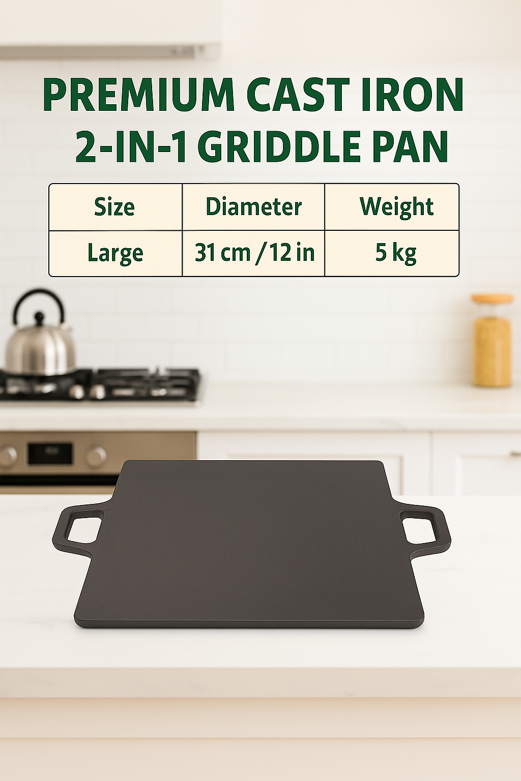 CAST IRON SQUARE DOSA TAWA(SEASONED) - Image 4