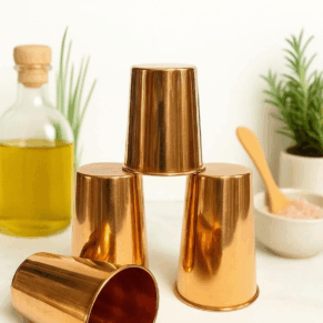 PURE COPPER VINTAGE MAT TUMBLER SET OF 6PCS