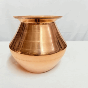 PURE COPPER PONGAL PANAI/THEKSA WITH LID(TIN COATED)
