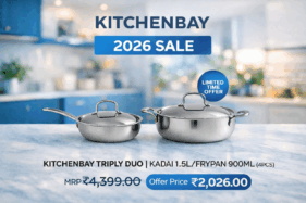 KITCHENBAY TRIPLY DUO | KADAI 1.5L/FRYPAN 900ML (4PCS)