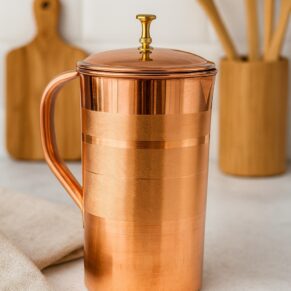 PURE COPPER WATER JUG | PREMIUM LUXURY LINE WITH COPPER LID