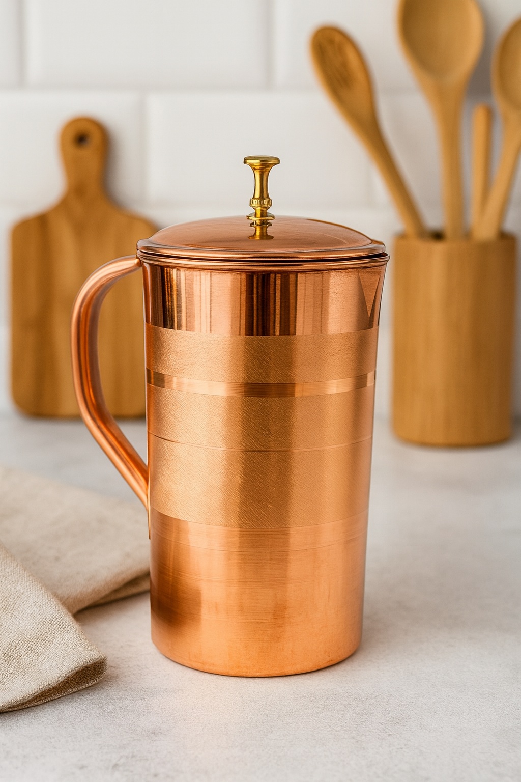 PURE COPPER WATER JUG | PREMIUM LUXURY LINE WITH COPPER LID