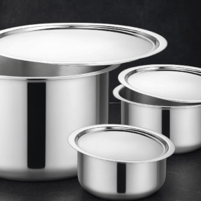 KITCHENBAY TRIPLY TOPS SET OF 3:1.1L/1.7L/2.4L PREMIUM QUALITY SETS WITH SS LIDS