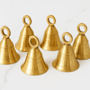 TRADITIONAL BRASS BELL/GHANTI FOR POOJA/WORSHIP FOR TEMPLE HOME DECORATIVE BRASS POOJA ROOM BELLS (6)