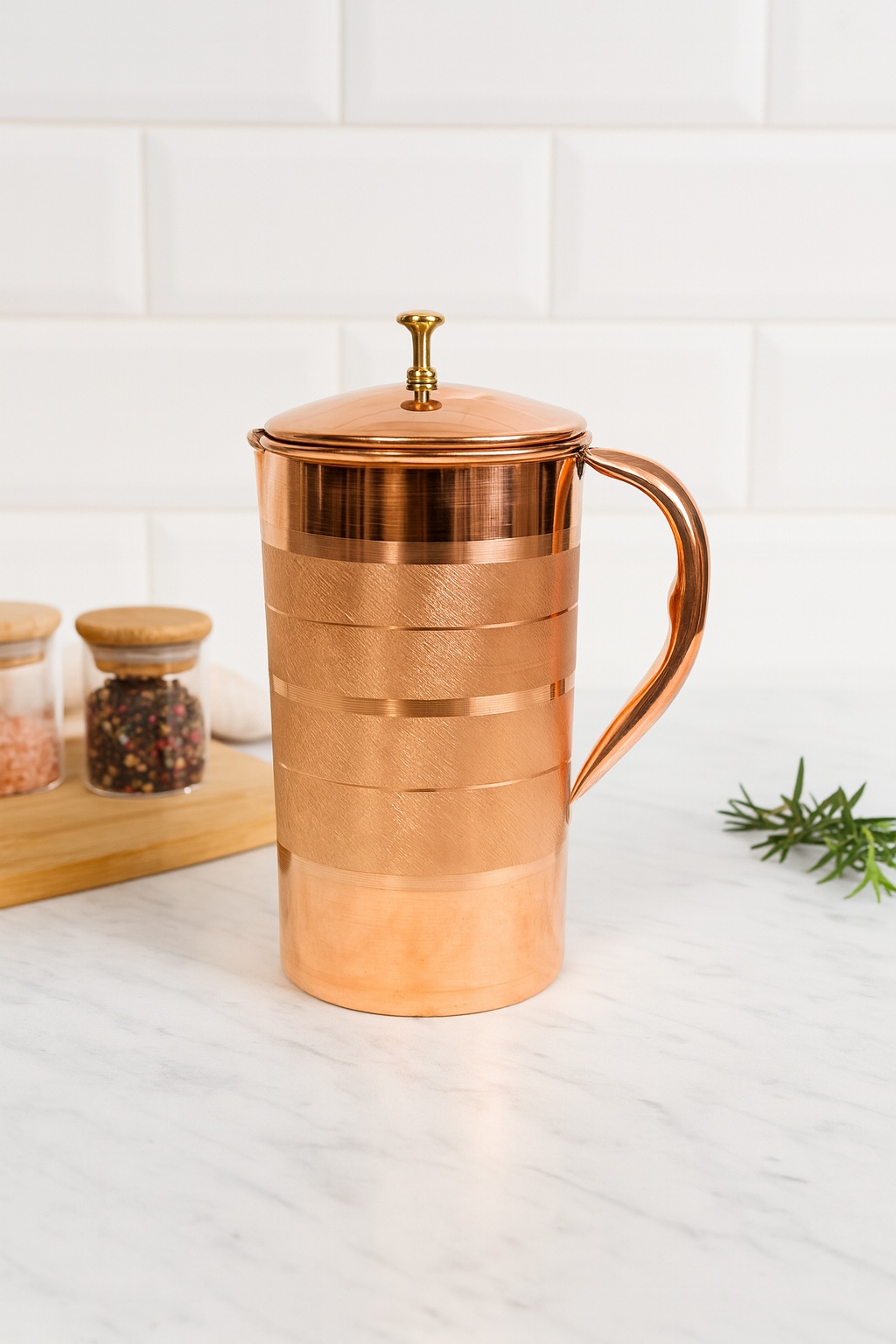 PURE COPPER WATER JUG | PREMIUM LUXURY LINE WITH COPPER LID - Image 3
