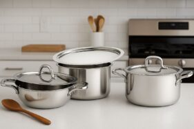 KITCHENBAY TRIPLY TRIO| BRIYANIPOT2.1L/ KADAI800ML/ TOPS1.1L (6PCS)