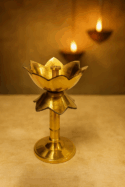 PURE BRASS LOTUS STAND DIYA