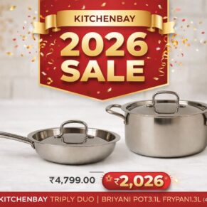 KITCHENBAY TRIPLY DUO | BRIYANI POT3.1L/FRYPAN1.3L (4PCS)