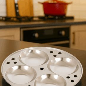 STAINLESS STEEL 4-PLATE SAMBAR IDLI TRAY