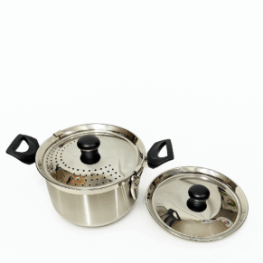 Anna Paathiram/ Stainless Steel Strainer Large With Two Lids