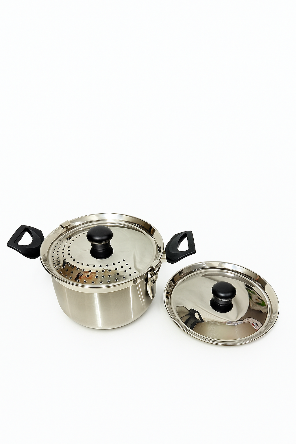 Anna Paathiram/ Stainless Steel Strainer Large With Two Lids