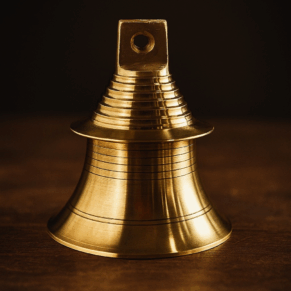 Pure Brass Hanging Temple Bell (1.5 kg) – Traditional Puja Mandir Bell for Home & Temple Use