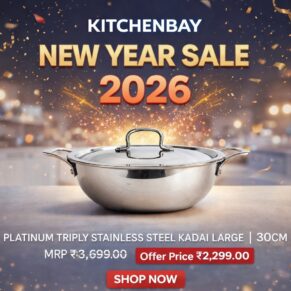 PLATINUM TRIPLY STAINLESS STEEL KADAI LARGE | 30CM