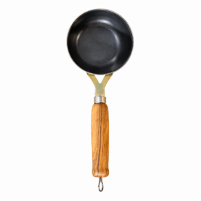 Kitchenbay Iron Tadka Pan With Wooden Handle
